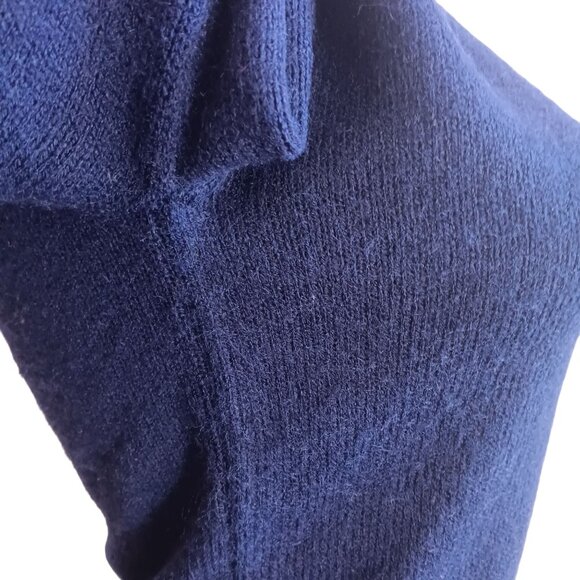 Women's Small Vintage 70's Buttery Blue Crewneck Sweater KLM Embroidered Logo - Picture 5 of 6